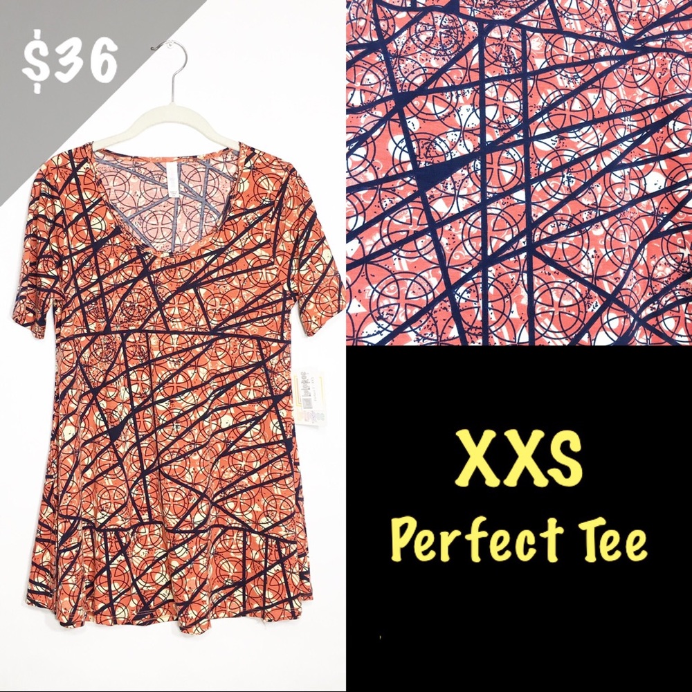NWT LuLaRoe XXS & Small Perfect Tee Abstract
